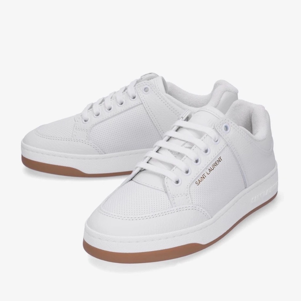 Saint Laurent Sl61 Low Top Sneaker White Blanc Leather Size W 39/9 | M 6 $875